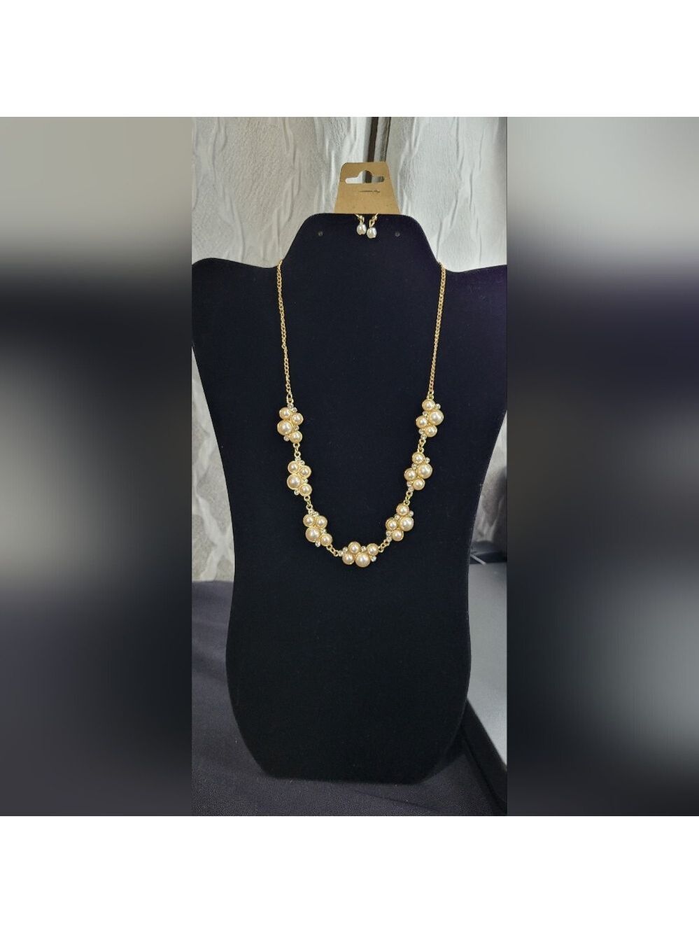 Gold & Pearl Color w/Bling Necklace (#58)
